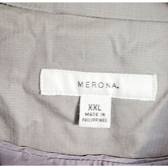 Merona‎ XXL Jacket Women's Ecru Military Short Half Slv Lined Button Front Pckts - Picture 3 of 8